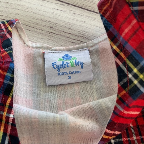 Eyelet & Ivy Tartan Plaid Jumper Size 3 - Picture 6 of 8
